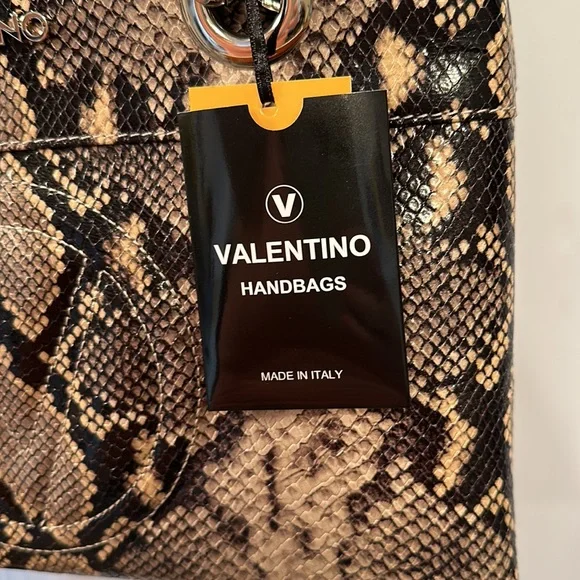 NWT Mario Valentino snake print leather shoulder bag - Picture 6 of 14